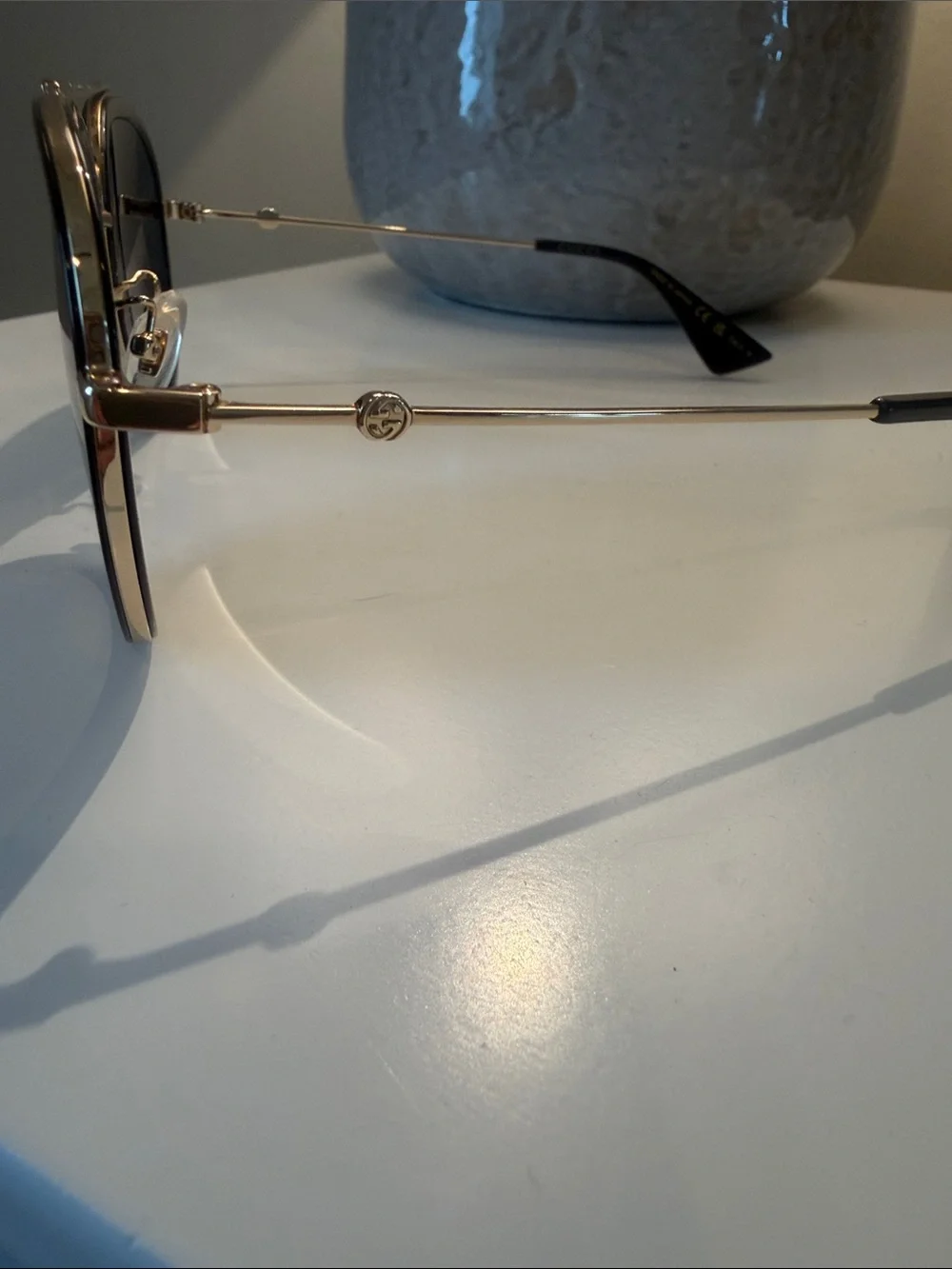 Gucci Black Frame Gray Gradient Aviator Sunglasses